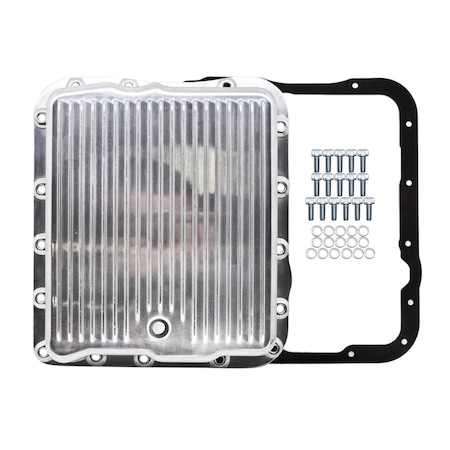 Handson Aluminum Transmission Pan Kit Deep Finned - Polished for Chevy & Gm 700R4-4L60E-4L65E HA1320732